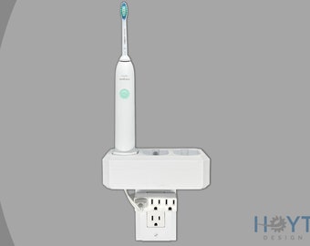 Electric Toothbrush Holder, Philips Sonicare, 3x, Bathroom Counter Organizer, Wall Mount