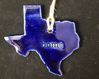 Texas Ceramic State Christmas Ornament