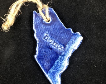 Maine Ceramic State Christmas Ornament