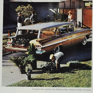 Auto-Werbung 1959 Chevovlet Nomad (general Motors Company Klassiker altes Foto Werbebroschüre Plakatteile Chevy Autohaus Kombi US)
