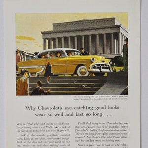 Auto Werbung Chevovlet Bel Air 2-Türer Sedan (general Motors Firma Klassiker altes Foto Werbung Teile Broschüre Retro Händler Klassiker Chevy)