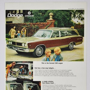 Auto Anzeige 1969 Dodge Coronet 500 Wagon (Chrysler Luxus-Auto Klassiker altes Foto Werbebroschüre Retro Händler Autohaus Klassiker Auto)