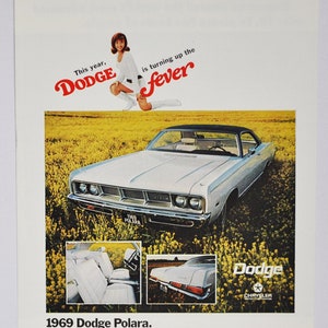 Auto-Werbung 1969 Dodge Polara (Chrysler Luxus-Lkw-Klassiker altes Foto-Werbe-Broschüre Retro-Autohaus Klassiker american car)