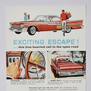 Car Ad 1959 Chrysler (motor company classic altes Foto Werbebroschüre Retro Händler Autohaus Klassiker American Auto Automobil)