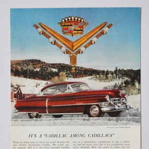 Auto-Werbung 1952 Cadillac (general Motors company classic altes Foto Werbebroschüre Retro Händler Autohaus Klassiker Sport american car)