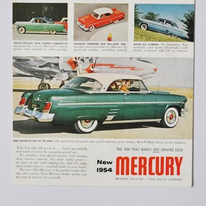 Auto Anzeige 1954 Merkur (Ford Motor Company Klassiker altes Foto Werbebroschüre Retro Händler Autohaus Klassiker Sport American Auto)