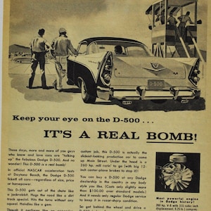 Auto-Werbung 1956 Dodge D-500 (motor company classic alte Foto-Werbung Teile Print-Broschüre Händler Autohaus America Chrysler Motors USA)