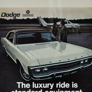 Auto-Werbung 1970 Dodge Monaco (motor company classic altes Foto-Werbeteile-Print-Broschüre Autohaus Autohaus Amerika Chrysler Motors USA)
