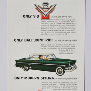 Auto-Werbung 1952 Ford (Ford Motor Car Company Classic altes Foto Werbebroschüre Retro Händler Autohaus Klassiker American Auto Automobil)