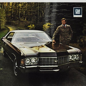 Auto-Werbung 1971 Chevovll Caprice (allgemeine Motor-Firma klassisches altes Foto-Werbung-Prospekt Plakat-Teile Chevy Händler Autohaus US Auto)