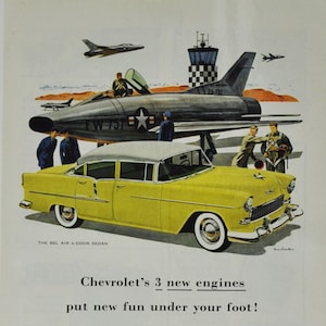 Auto Werbung Chevovlet Bel Air 4-Türer Sedan (general Motors company classic altes Foto Werbebroschüre Posterteile usa Auto Chevy Händler)