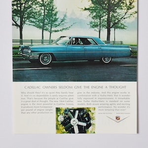 Auto-Werbung 1964 Cadillac (general Motors Company classic altes Foto Werbebroschüre Retro Händler Autohaus Klassiker Sport american car)
