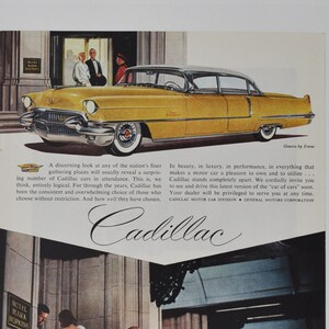 Auto Ad Cadillac (Motoren Firma Klassiker altes Foto Werbebroschüre Poster Händler Autohaus Teile Foto Original GM US Auto American)