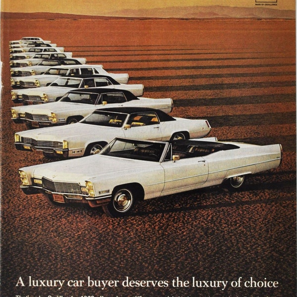 Car Ad 1968 Cadillac Lineup (motors company classic old photo advertisement brochure poster dealer dealership parts photo original GM US)