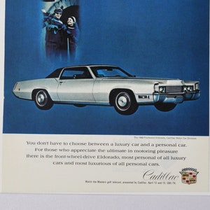 Auto Anzeige 1969 Cadillac Fleetwood Eldorado (motors company classic altes Foto-Werbebroschüre Plakat-Teilefoto Original GM US-Auto USA)