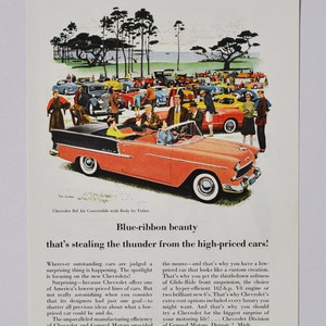 Auto Anzeige 1955 Chevovlet Bel Air Cabriolet (general Motors Company Klassiker altes Foto Werbung Teile Katalog Retro Händler Klassiker Sport)