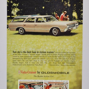 Car Ad Oldsmobile Vista-Cruiser (general motors company GM classic old photo advertisement brochure retro dealer dealership family wagon)
