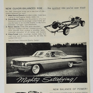 Auto-Werbung 1960 Oldsmobile (general Motors company classic old photo Werbebroschüre Händler Autohaus Olds Rakete Luxus gm usa us Auto)