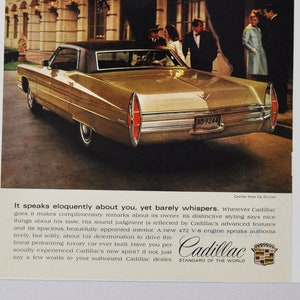 Auto Ad Cadillac (Motoren Firma Klassiker altes Foto Werbebroschüre Poster Händler Autohaus Teile Foto Original GM US Auto American)