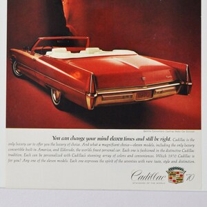Auto Anzeige 1970 Cadillac DeVille Cabriolet (Motorenfirma klassisches altes Foto-Werbe-Broschüre-Plakat-Händler Teile-Foto USA)