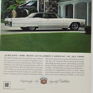 Annonce pour une voiture Cadillac de 1967 (photo ancienne classique de la société motors