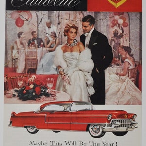 Auto-Werbung 1955 Cadillac (Motors Company Classic altes Foto Werbebroschüre Poster Händler Autohaus Teilefoto Original GM US Auto USA)