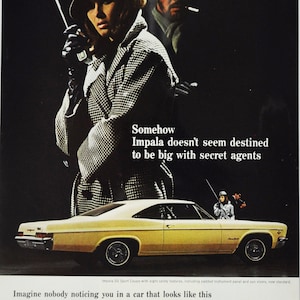 Auto-Werbung Chevovlet Impala SS-Sportcoupé (general Motors company klassisches altes Foto Werbebroschüre Posterteile USA Chevy Händler US)