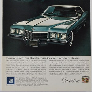 Auto-Werbung Cadillac 1972 (Motors Company Classic altes Foto Werbebroschüre Poster Händler Autohaus Teilefoto Original GM US Auto USA)
