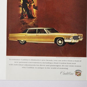 Auto Anzeige 1969 Cadillac Fleetwood Brougham (motors company classic altes Foto Werbung Broschüre Poster Teile Foto original GM US Auto USA)