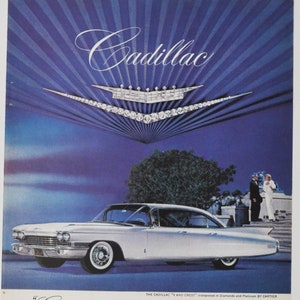 Publicité pour une voiture Cadillac 1960 (photo ancienne classique de l'entreprise motors