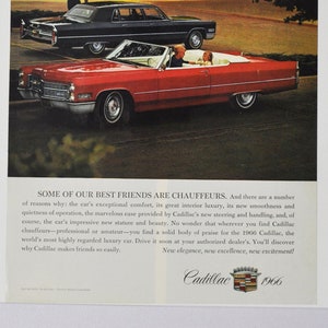 Auto-Werbung Cadillac 1966 (Motors Company Classic altes Foto Werbebroschüre Poster Händler Autohaus Teilefoto Original GM US Auto USA)
