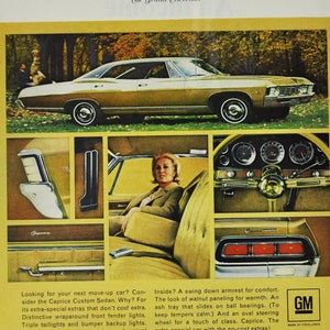 Auto Werbung Chevovll Caprice Custom Sedan (general Motors Company classic altes Foto Werbebroschüre Plakat Teile Chevy Autohaus USA US)