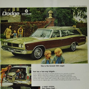 Auto-Werbung 1968 Dodge Coronet 500 Wagon (Motor Company classic altes Foto-Werbung Teile Print-Prospekt Händler Autohaus America Chrysler)
