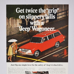 Auto-Werbung Wagoneer (klassisches altes Foto Werbebroschüre Retro-Teiledruck Autohaus American Motors Kaiser Corporation USA)
