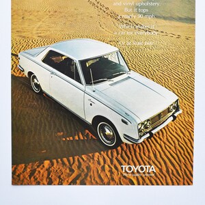 Grote autoadvertentie 1969 Toyota Corona (luxe auto klassiek oud foto reclamefolder onderdelen sport retro dealer dealer japan tokyo)