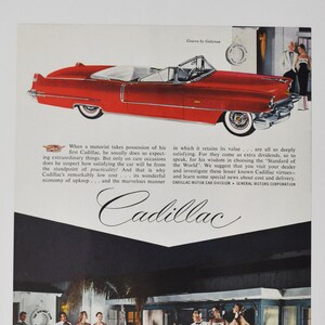 Auto Ad Cadillac (Motoren Firma Klassiker altes Foto Werbebroschüre Poster Händler Autohaus Teile Foto Original GM US Auto American)