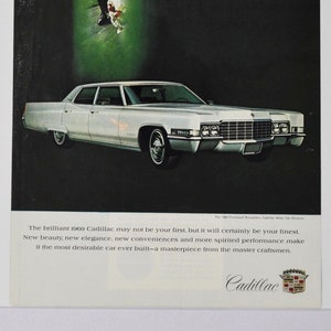Auto Anzeige 1969 Cadillac (motors company classic altes Foto Werbebroschüre Poster Händler Autohaus Teilefoto Original GM US Amerikaner)