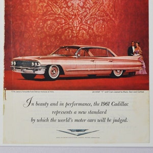 Auto Werbung Cadillac 1961 (Motors Company Classic altes Foto Werbebroschüre Poster Händler Autohaus Teilefoto Original GM US Amerikaner)