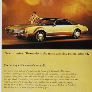 Auto-Werbung 1967 Oldsmobile Toronado (general Motors company classic altes Foto Werbebroschüre Händler Autohaus Olds Rockets USA US)