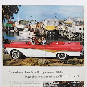 Auto-Werbung 1958 Ford Fairlane (Motors Company Classic altes Foto Werbung Teile Broschüre Retro Sport Custom Händler Autohaus American USA)