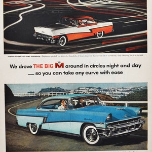 Grande pubblicità per auto 1956 Mercury Montclair (Ford Motor Company, vecchia foto classica, pubblicità, brochure stampata, American Marauder hardtop auto)