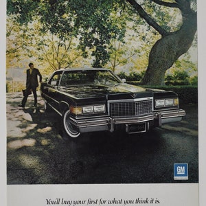 Auto Ad Cadillac (Motoren Firma Klassiker altes Foto Werbebroschüre Poster Händler Autohaus Teile Foto Original GM US Auto American)