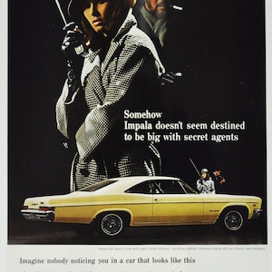 Car Ad Chevrolet Impala SS Sport Coupe (general motors company classic old photo advertisement brochure poster parts usa chevy dealer us)