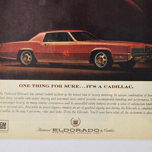 Annonce de voiture Cadillac Fleetwood Eldorado (compagnie de moteurs vieille photo classique publicité brochure affiche concessionnaire concessionnaire pièces photo originale)