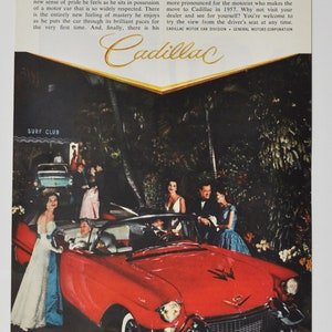 Auto Ad Cadillac (Motoren Firma Klassiker altes Foto Werbebroschüre Poster Händler Autohaus Teile Foto Original GM US Auto American)