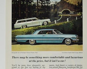1963 Chevrolet Impala SS Sports Coupe Vintage Print Ad Chevy 409