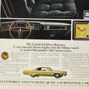 Auto-Werbung Oldsmobile Ninety-Eight 98 Limited-Edition Regency (Antiresonanz Werbung General Motors Company Werbebroschüre Händler Olds USA)