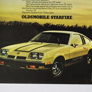 Auto-Werbung Oldsmobile Starfire Gt (general Motors company classic altes Foto Werbebroschüre Händler Autohaus Olds gm overdrive usa)