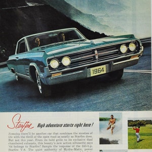 Auto-Werbung 1964 Oldsmobile Starfire (general Motors company classic altes Foto Werbebroschüre Autohaus Olds Rocket USA Sport)