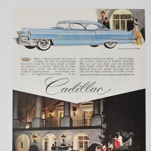 Auto Ad Cadillac (Motoren Firma Klassiker altes Foto Werbebroschüre Poster Händler Autohaus Teile Foto Original GM US Auto American)